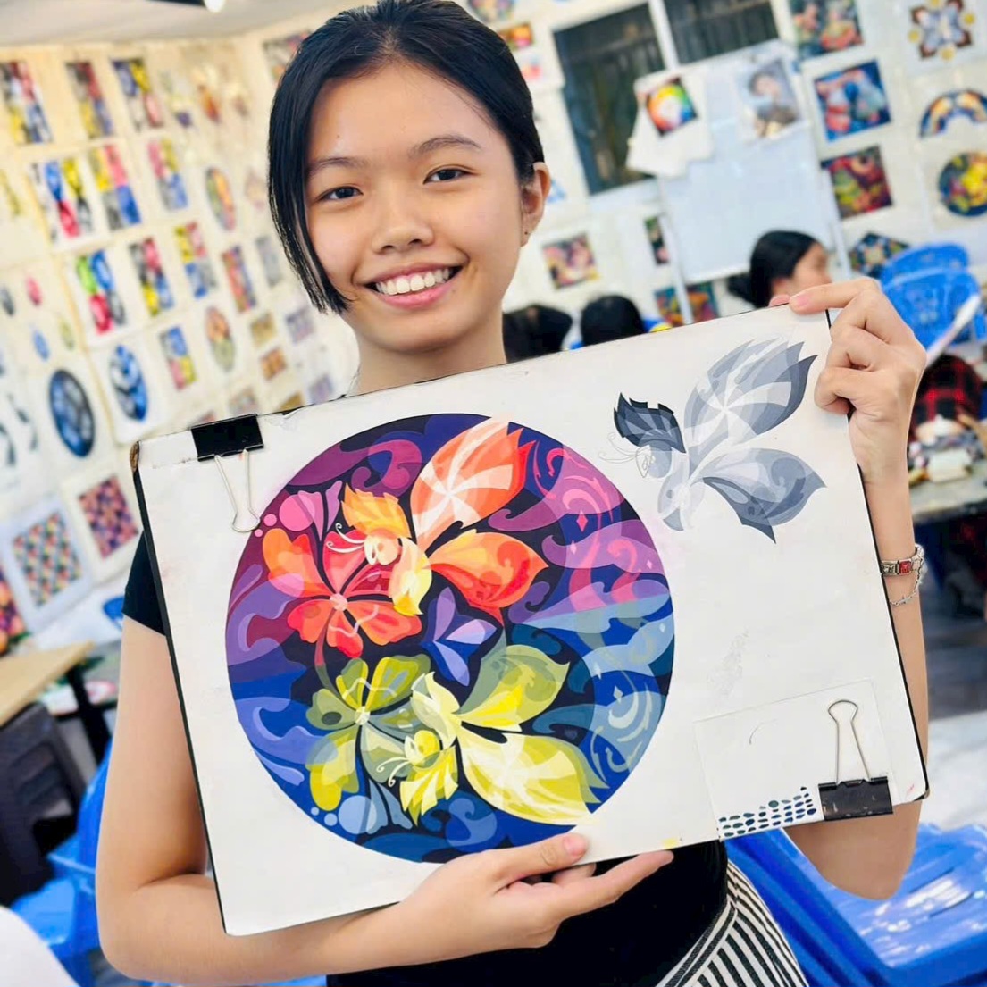 Bài vẽ bố cục màu của học viên tại Mỹ thuật Idraw